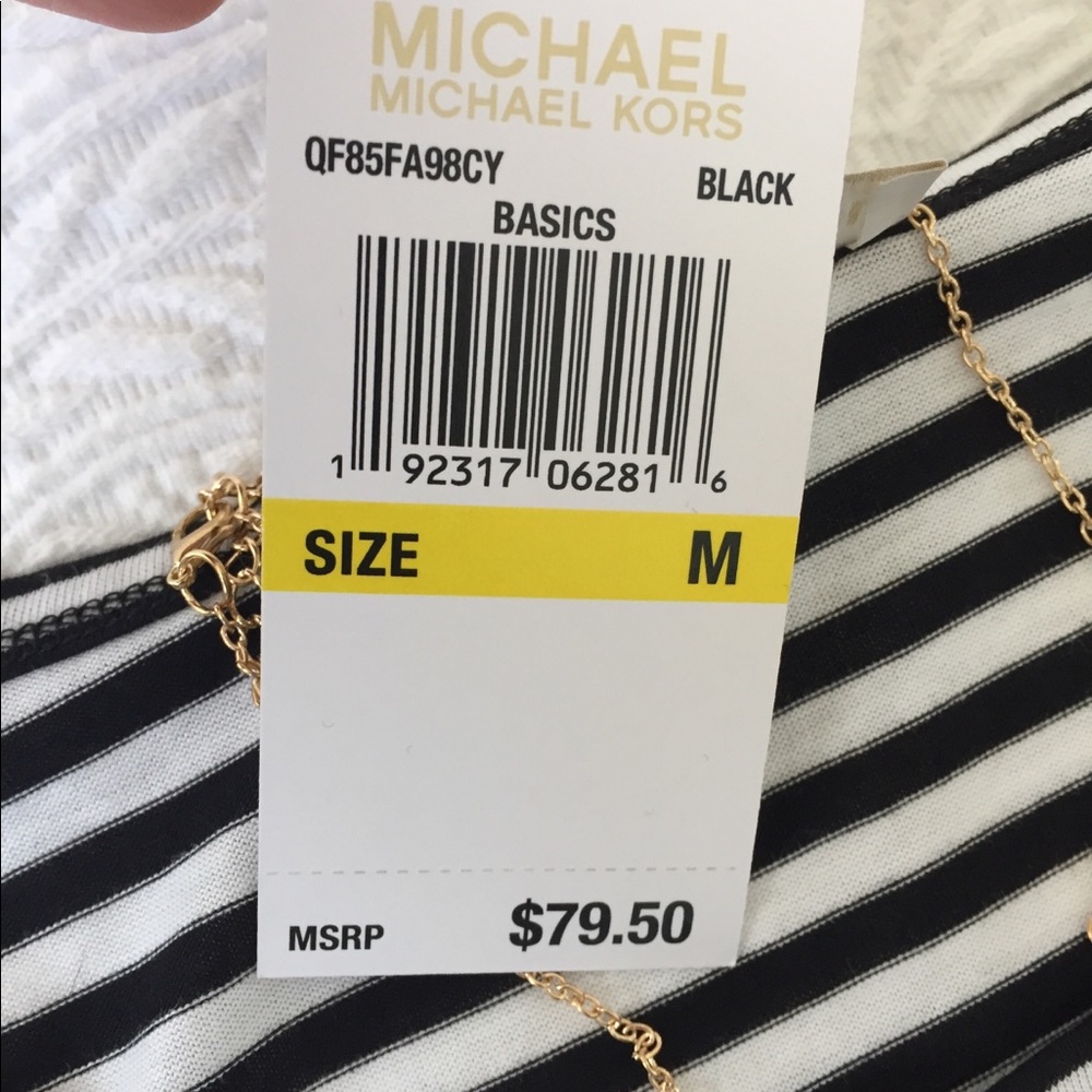 SOLD Michael Kors Black&White Striped Zipper Shirt - Picture 6 of 8